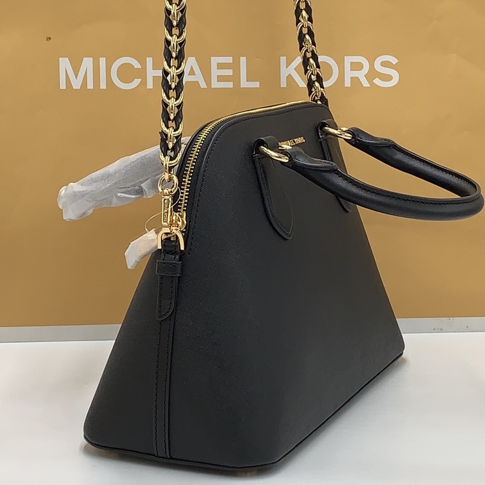 MICHAEL KORS
(NWT
Veronica Medium Saffiano Leather Dome
Satchel BLACK COLOR - Picture 7 of 14